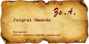Zsigrai Amanda névjegykártya